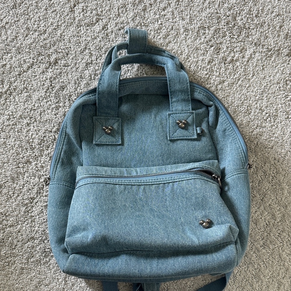 Disney Mickey Icon Pin & Flair Denim Backpack
